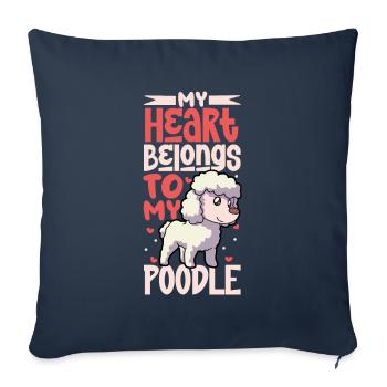 Dog Love - Poodle - Sofa pillowcase 17,3'' x 17,3'' (45 x 45 cm) - navy - Front