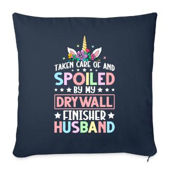 Drywall Builder Drywall Construction Machine - Sofa pillowcase 17,3'' x 17,3'' (45 x 45 cm) - navy - Front
