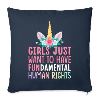 Féministe libérale Femme - Housse de coussin décorative 45 x 45 cm - bleu marine - Devant