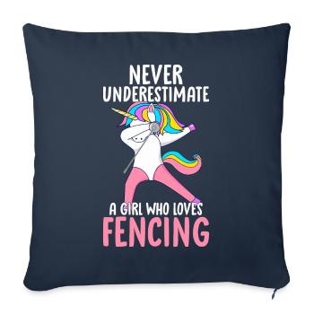 Fencer Foil Saber Girl - Sofa pillowcase 17,3'' x 17,3'' (45 x 45 cm) - navy - Front