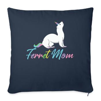 Female Ferret Lover - Sofa pillowcase 17,3'' x 17,3'' (45 x 45 cm) - navy - Front
