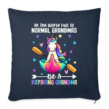 Female kayaker paddling - Sofa pillowcase 17,3'' x 17,3'' (45 x 45 cm) - navy - Front