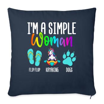 Female kayaker paddling - Sofa pillowcase 17,3'' x 17,3'' (45 x 45 cm) - navy - Front