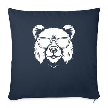 Ours Ours brun - Housse de coussin décorative 45 x 45 cm - bleu marine - Devant