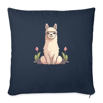 Lama Llama - Sofakissenbezug 45 x 45 cm - Navy - Vorne