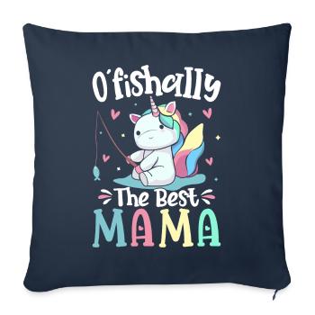 Female Fisherman Fisherwoman Mom - Sofa pillowcase 17,3'' x 17,3'' (45 x 45 cm) - navy - Front