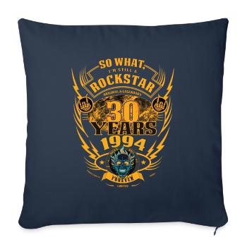 30e anniversaire 1994 Rock and Roll Forever cadeau - Housse de coussin décorative 45 x 45 cm - bleu marine - Devant