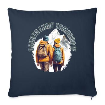 Hikers with Partner Design for Mountaineers - Sofa pillowcase 17,3'' x 17,3'' (45 x 45 cm) - navy - Front