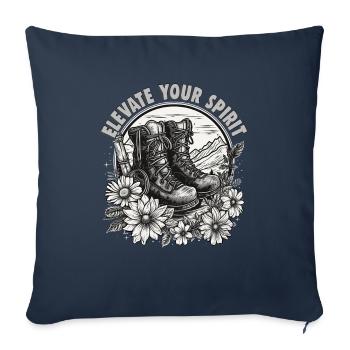 Conception de randonneurs pour les alpinistes et les grimpeurs - Housse de coussin décorative 45 x 45 cm - bleu marine - Devant