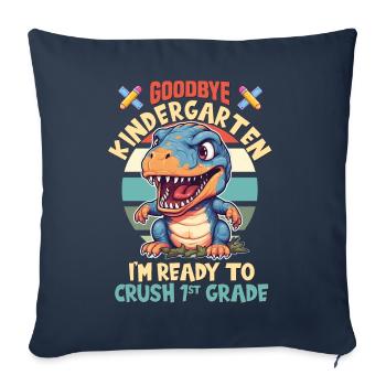Écolier pour l’inscription à l’école Au revoir Maternelle - Housse de coussin décorative 45 x 45 cm - bleu marine - Devant