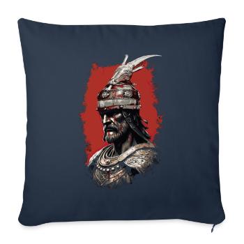 Skanderbeg albanais Kosovo dessins pour les Albanais - Housse de coussin décorative 45 x 45 cm - bleu marine - Devant