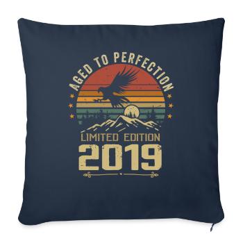 2019 Original Vintage Retro 2019 Anniversary - Sofa pillowcase 17,3'' x 17,3'' (45 x 45 cm) - navy - Front