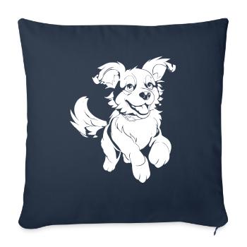 Dog Four-legged Friend - Sofa pillowcase 17,3'' x 17,3'' (45 x 45 cm) - navy - Front