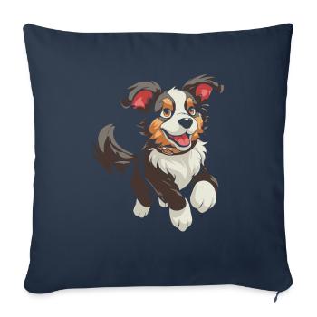 Dog Four-legged Friend Cute - Sofa pillowcase 17,3'' x 17,3'' (45 x 45 cm) - navy - Front
