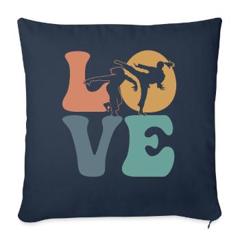 Combattant d’arts martiaux de capoeira - Housse de coussin décorative 45 x 45 cm - bleu marine - Devant