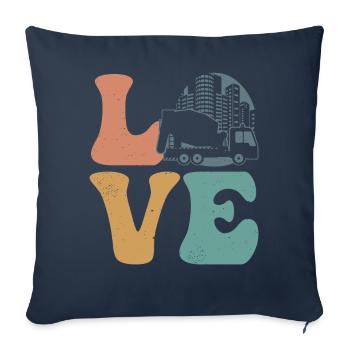 Cement Mixer Concrete Mixer Concrete Paver - Sofa pillowcase 17,3'' x 17,3'' (45 x 45 cm) - navy - Front