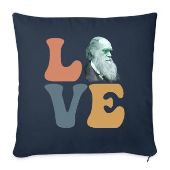 Charles Darwin Théorie de l’évolution athée - Housse de coussin décorative 45 x 45 cm - bleu marine - Devant