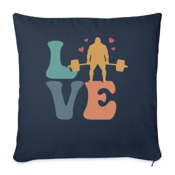Soulevé de terre Soulevé de terre Haltérophilie - Housse de coussin décorative 45 x 45 cm - bleu marine - Devant