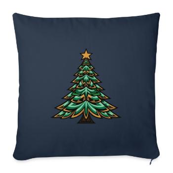 Arbre de Noël Noël - Housse de coussin décorative 45 x 45 cm - bleu marine - Devant