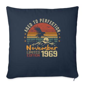 The legends were born in November 1969 - 1969 - Sofa pillowcase 17,3'' x 17,3'' (45 x 45 cm) - navy - Front