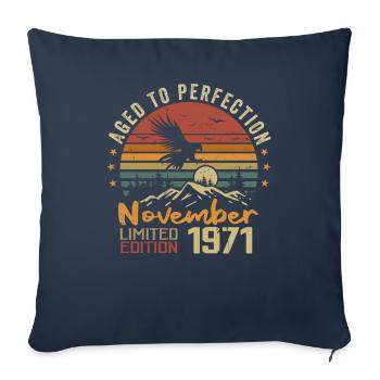 The legends were born in November 1971 - 1971 - Sofa pillowcase 17,3'' x 17,3'' (45 x 45 cm) - navy - Front