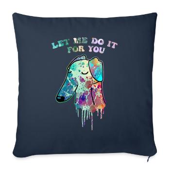 Drôle de chien Barzoï Meme Pop Art - Housse de coussin décorative 45 x 45 cm - bleu marine - Devant
