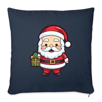Père Noël Père Noël - Housse de coussin décorative 45 x 45 cm - bleu marine - Devant