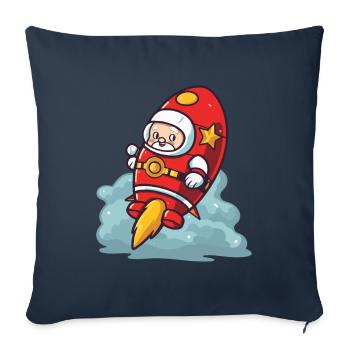 Santa Claus Rocket Santa Christmas - Sofa pillowcase 17,3'' x 17,3'' (45 x 45 cm) - navy - Front