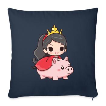Princess Pig Fairy Tale - Sofa pillowcase 17,3'' x 17,3'' (45 x 45 cm) - navy - Front