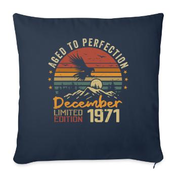 The legends were born in December 1971 - 1971 - Sofa pillowcase 17,3'' x 17,3'' (45 x 45 cm) - navy - Front