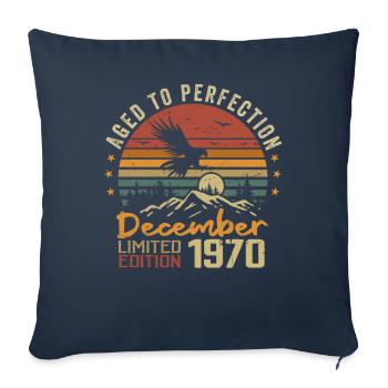 Les Légendes Sont Nées En Décembre 1970 - 1970 - Housse de coussin décorative 45 x 45 cm - bleu marine - Devant