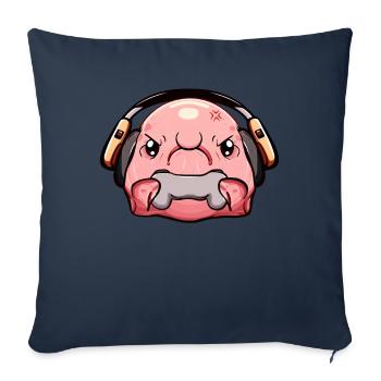 Kawaii Blobfish Gamer Gaming - Sofa pillowcase 17,3'' x 17,3'' (45 x 45 cm) - navy - Front