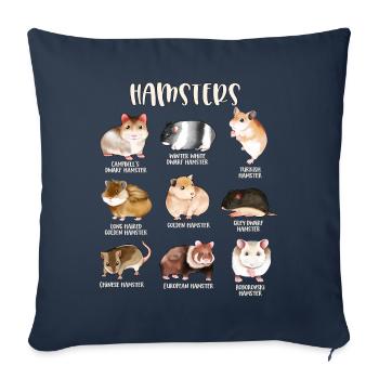 Many species of hamsters - Sofa pillowcase 17,3'' x 17,3'' (45 x 45 cm) - navy - Front