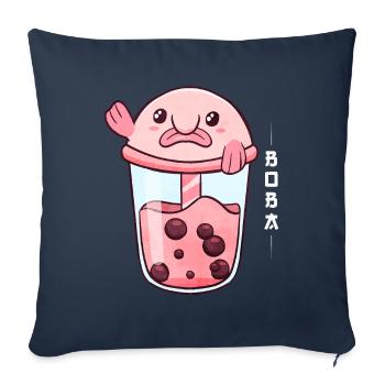 Blobfish Bladder Milk Tea - Sofa pillowcase 17,3'' x 17,3'' (45 x 45 cm) - navy - Front