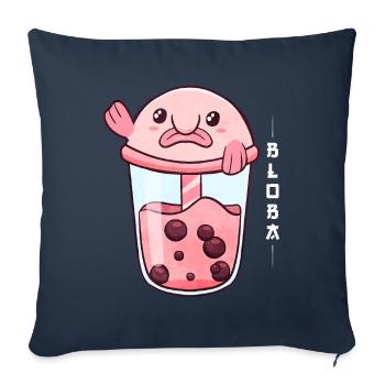 Blobfish Boba Bubble Milk Tea - Sofa pillowcase 17,3'' x 17,3'' (45 x 45 cm) - navy - Front