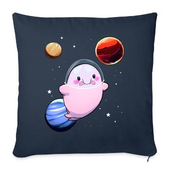Drôle Blobfish Space Astronaut Planet - Housse de coussin décorative 45 x 45 cm - bleu marine - Devant