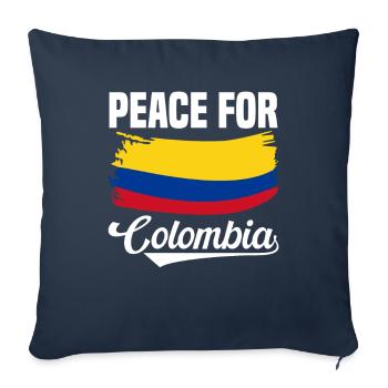 Paix pour la Colombie Amérique du Sud Country Trip Flag - Housse de coussin décorative 45 x 45 cm - bleu marine - Devant