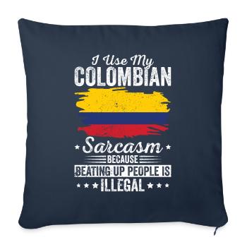Colombia Sarcasm South American Humor - Sofa pillowcase 17,3'' x 17,3'' (45 x 45 cm) - navy - Front