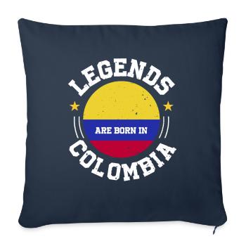 Légendes nées en Colombie Amérique du Sud cadeau - Housse de coussin décorative 45 x 45 cm - bleu marine - Devant