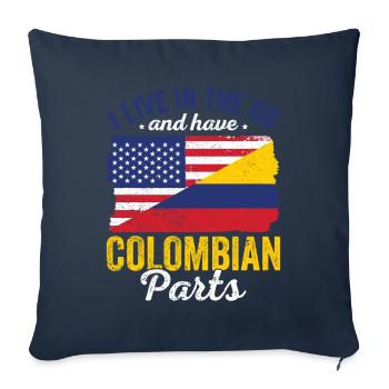 Live USA Colombien Parties Pays Drapeaux De Voyage - Housse de coussin décorative 45 x 45 cm - bleu marine - Devant