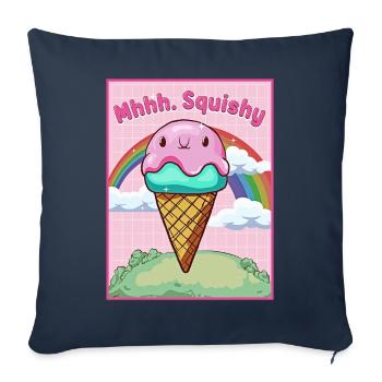 Kawaii Blobfish Ice Cream - Sofa pillowcase 17,3'' x 17,3'' (45 x 45 cm) - navy - Front