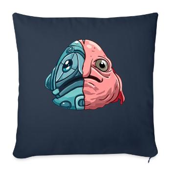 Kawaii Blobfish Cyber Robot - Sofa pillowcase 17,3'' x 17,3'' (45 x 45 cm) - navy - Front