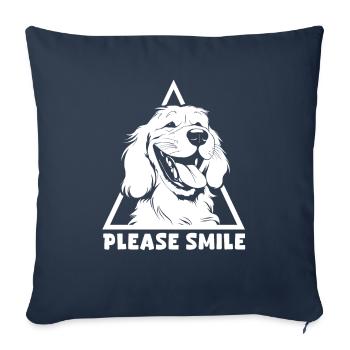 Golden Retriever Just Smile - Housse de coussin décorative 45 x 45 cm - bleu marine - Devant