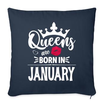 The Queens are born in month of January Birthday - Sofa pillowcase 17,3'' x 17,3'' (45 x 45 cm) - navy - Front