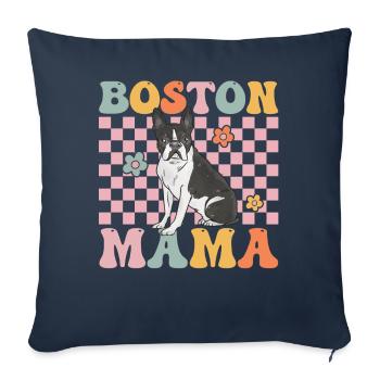 Groovy Boston Terrier Mom - Sofa pillowcase 17,3'' x 17,3'' (45 x 45 cm) - navy - Front