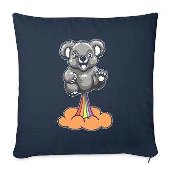 Koala Ours Drôle Arc-en-Ciel Pet - Housse de coussin décorative 45 x 45 cm - bleu marine - Devant