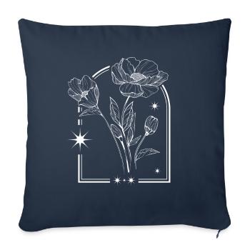 Poppy Poppy Flora Floral Poppy - Sofa pillowcase 17,3'' x 17,3'' (45 x 45 cm) - navy - Front