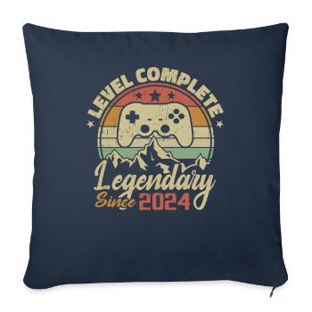 Cadeau D'anniversaire 2024 Niveau Complete - 2024 - Housse de coussin décorative 45 x 45 cm - bleu marine - Devant