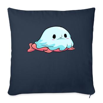 Kawaii Halloween Blobfish Ghost Boo - Sofa pillowcase 17,3'' x 17,3'' (45 x 45 cm) - navy - Front