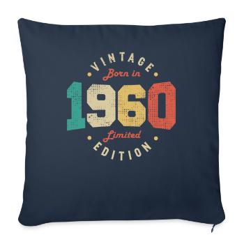 Vintage 1960's Original 1960's Retro Anniversary 1960's - Sofa pillowcase 17,3'' x 17,3'' (45 x 45 cm) - navy - Front